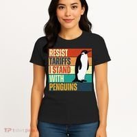 Resist Tariffs I Stand With Penguins Women's T-Shirt thumb 4