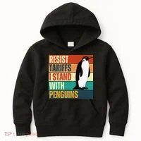 Resist Tariffs I Stand With Penguins Kids Hoodie thumb 0