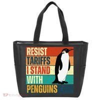 Resist Tariffs I Stand With Penguins Tote Bag thumb 0