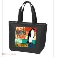 Resist Tariffs I Stand With Penguins Tote Bag thumb 3