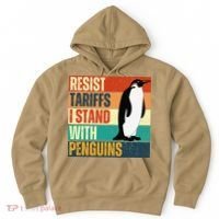Resist Tariffs I Stand With Penguins Hoodie thumb 0