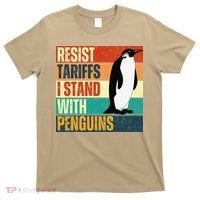 Resist Tariffs I Stand With Penguins T-Shirt thumb 0
