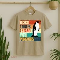 Resist Tariffs I Stand With Penguins T-Shirt thumb 2