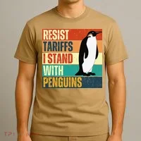 Resist Tariffs I Stand With Penguins T-Shirt thumb 3