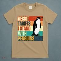 Resist Tariffs I Stand With Penguins T-Shirt thumb 5