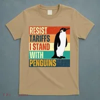 Resist Tariffs I Stand With Penguins T-Shirt thumb 5