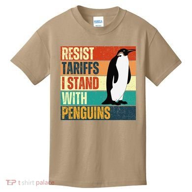 Resist Tariffs I Stand With Penguins Kids T-Shirt