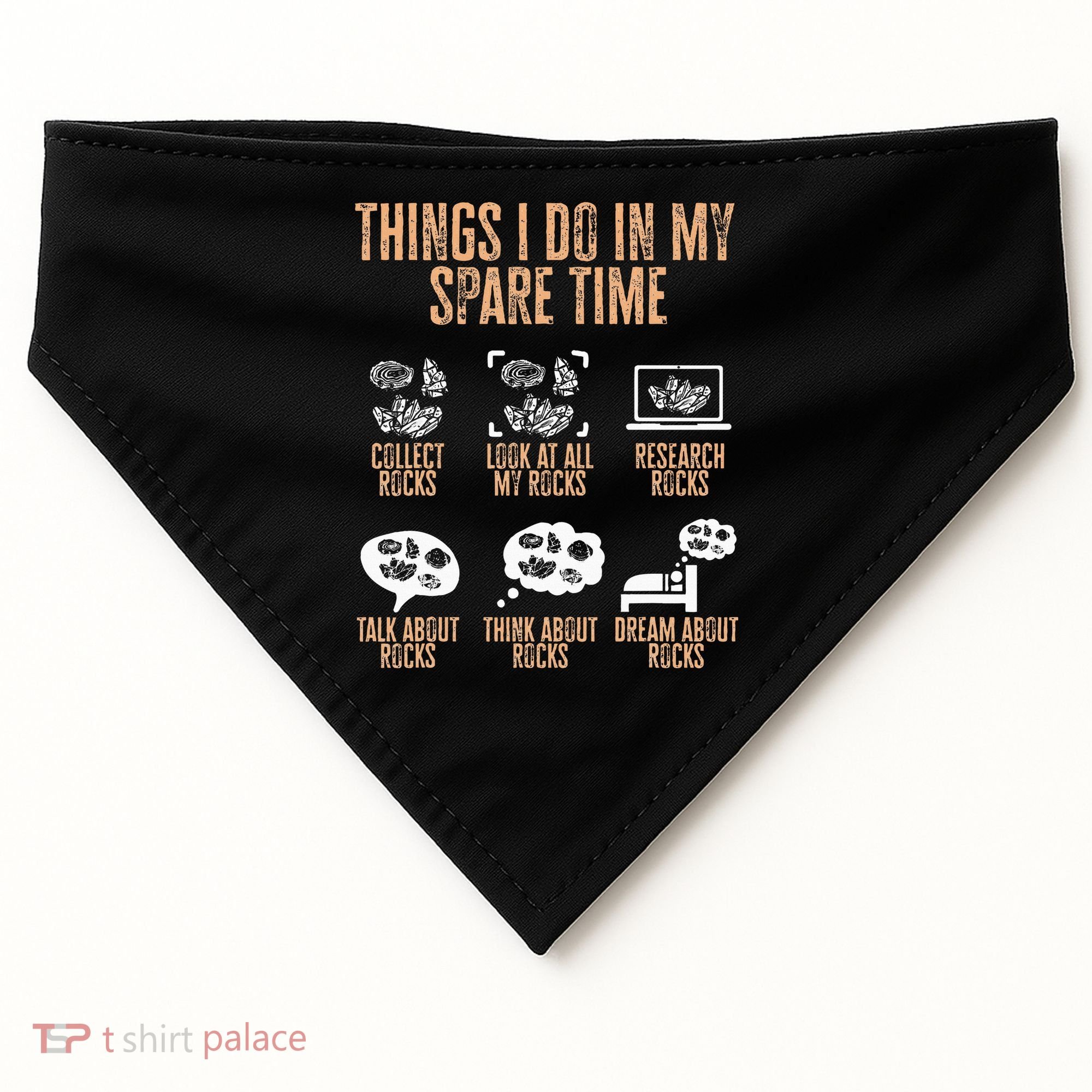 Rockhound Things I Do In My Spare Time Rock Collecting USA-Made Doggie Bandana