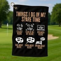 Rockhound Things I Do In My Spare Time Rock Collecting Golf Towel thumb 1