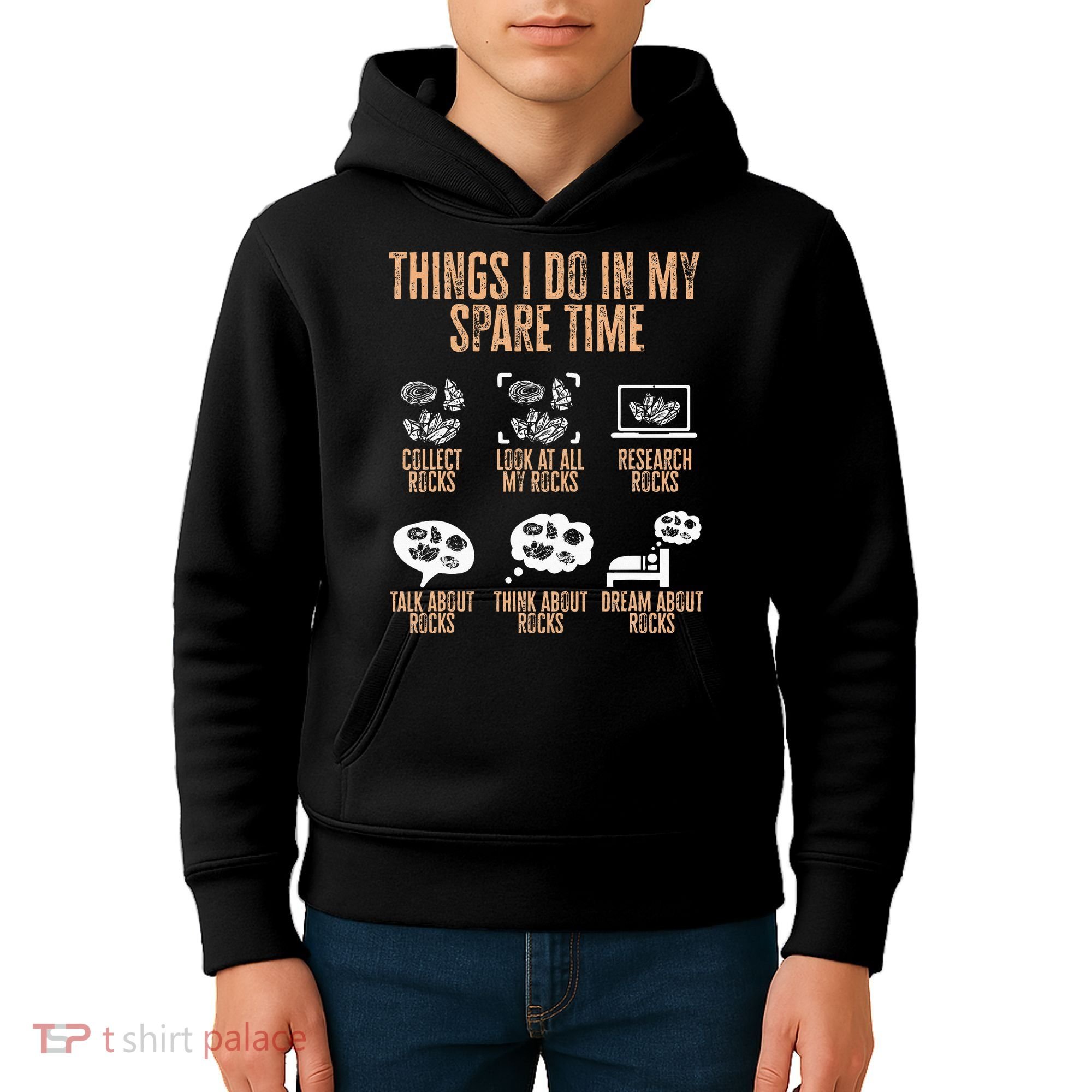 Rockhound Things I Do In My Spare Time Rock Collecting Kids Hoodie
