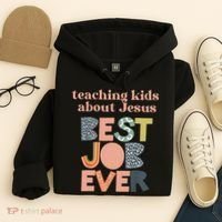 Retro Teaching Kids About Jesus Is The Best Job Ever Hoodie thumb 4
