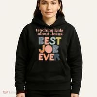 Retro Teaching Kids About Jesus Is The Best Job Ever Hoodie thumb 5