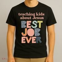 Retro Teaching Kids About Jesus Is The Best Job Ever T-Shirt thumb 3