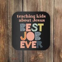 Retro Teaching Kids About Jesus Is The Best Job Ever Coaster thumb 0