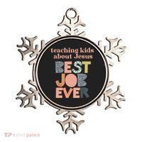 Retro Teaching Kids About Jesus Is The Best Job Ever Ornament thumb 0