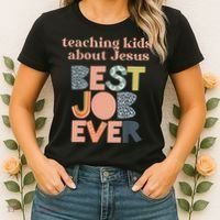 Retro Teaching Kids About Jesus Is The Best Job Ever Women's T-Shirt thumb 2
