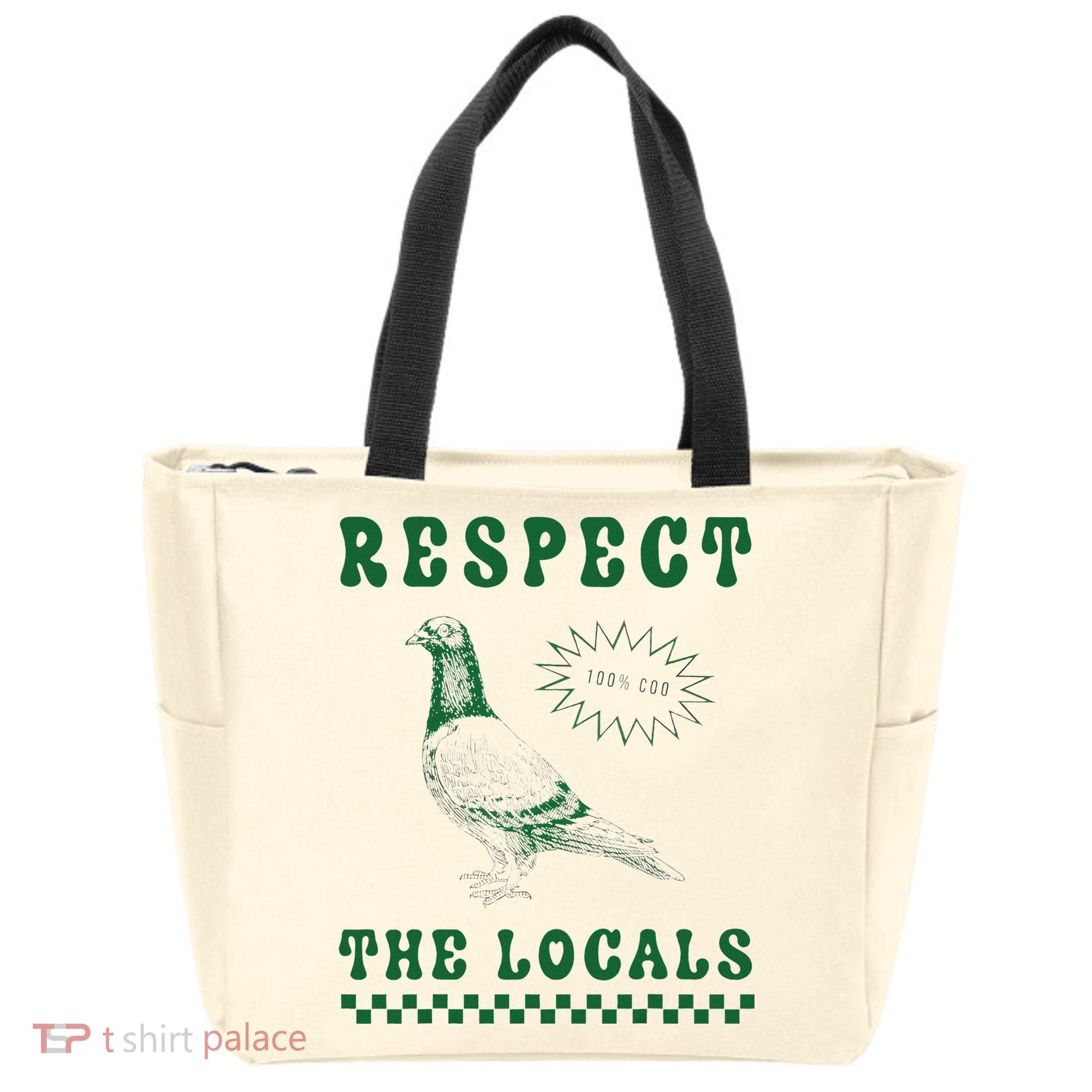 Respect The Local Pigeon Funny Retro Silly Pigeons Lover Tote Bag
