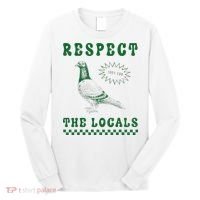 Respect The Local Pigeon Funny Retro Silly Pigeons Lover Long Sleeve Shirt thumb 0