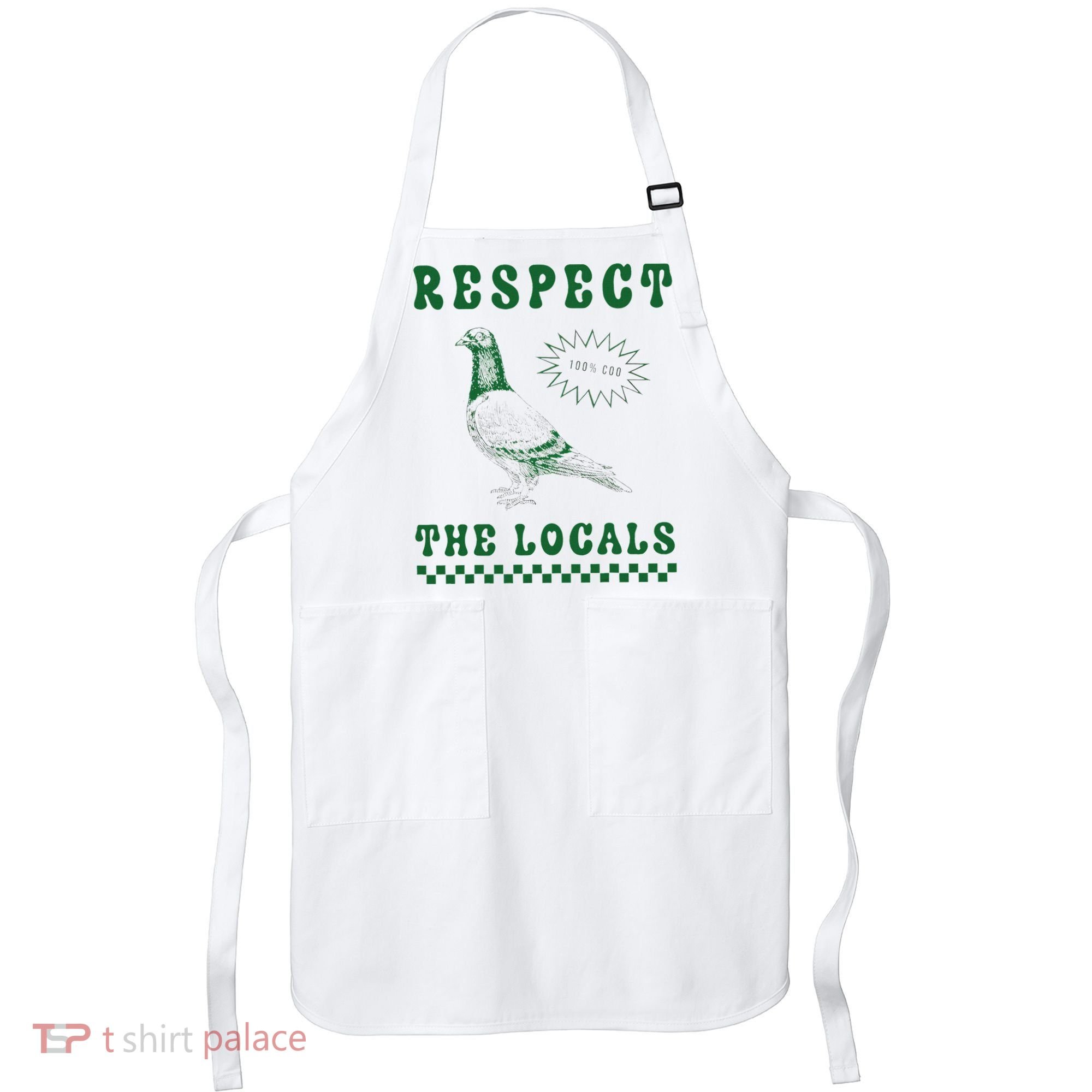Respect The Local Pigeon Funny Retro Silly Pigeons Lover Apron