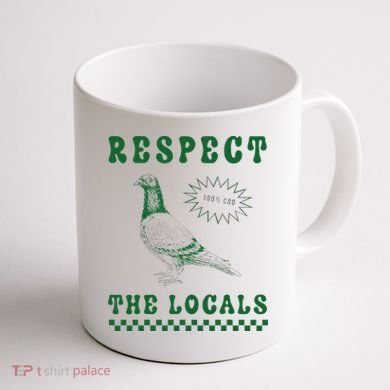 Respect The Local Pigeon Funny Retro Silly Pigeons Lover Coffee Mug back