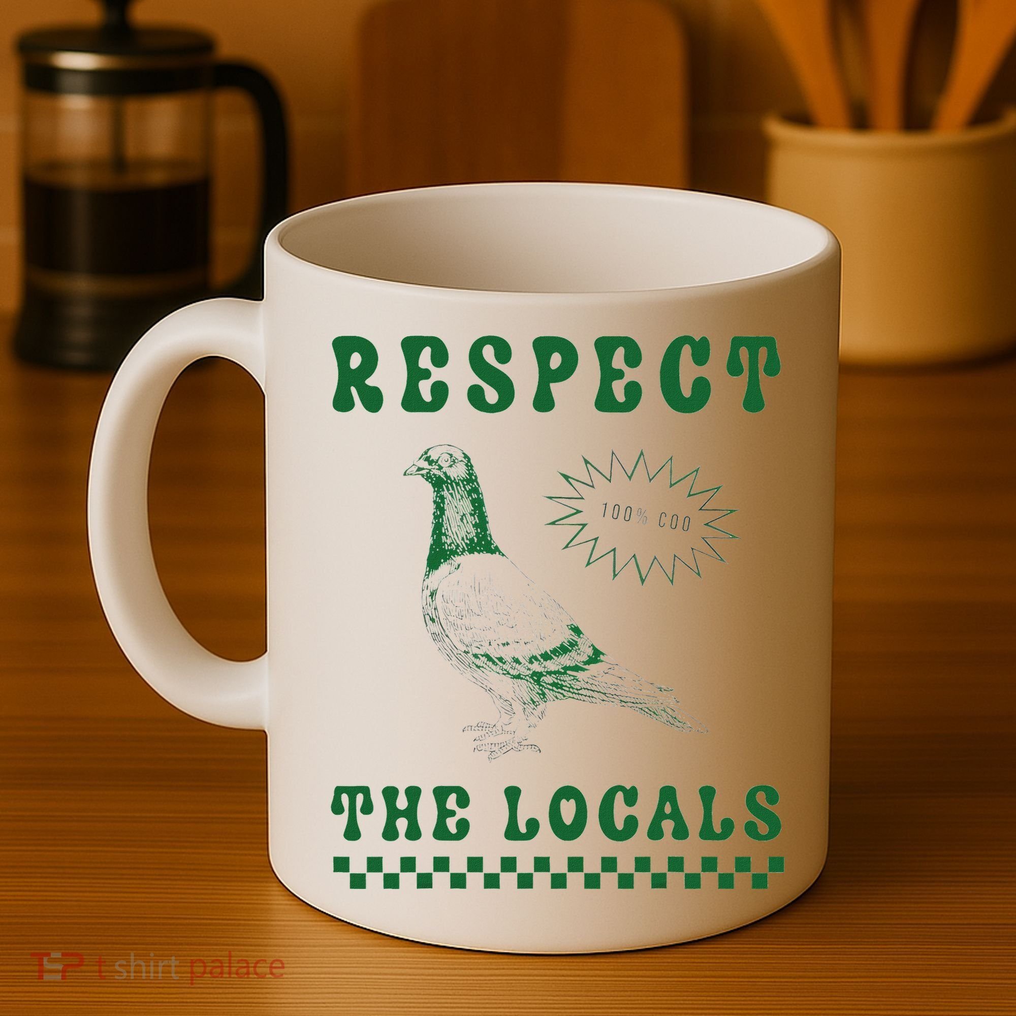 Respect The Local Pigeon Funny Retro Silly Pigeons Lover Coffee Mug