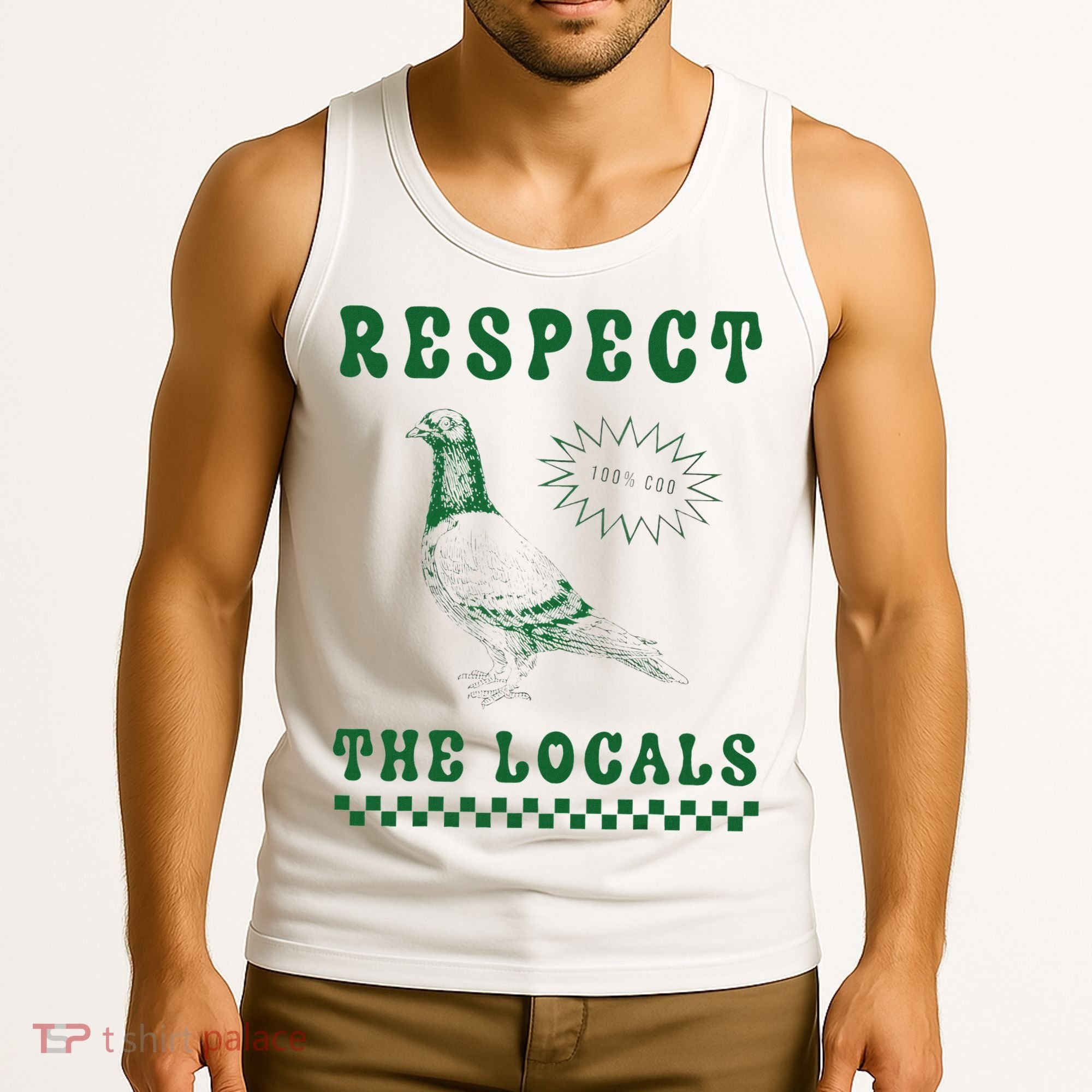 Respect The Local Pigeon Funny Retro Silly Pigeons Lover Tank Top