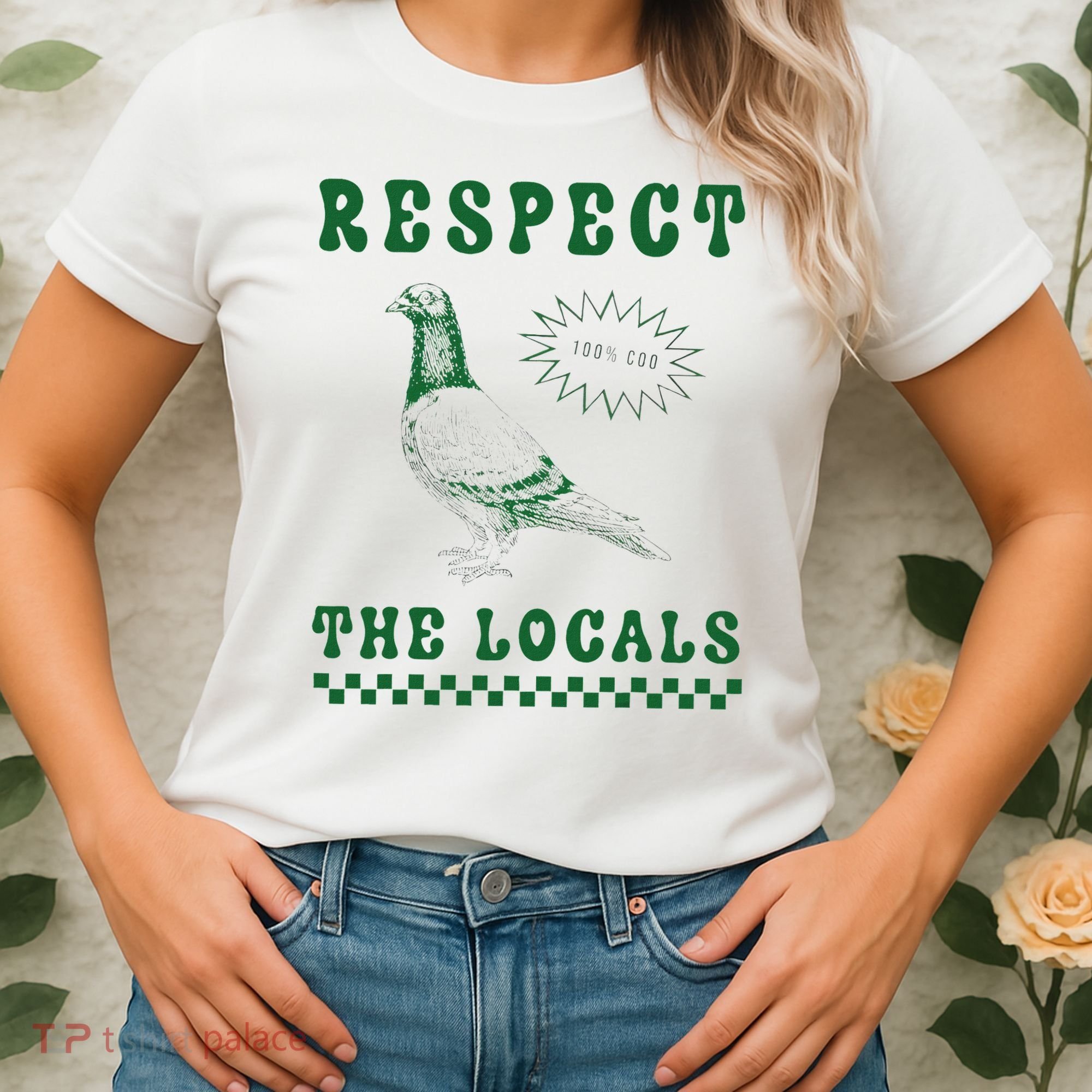 Respect The Local Pigeon Funny Retro Silly Pigeons Lover Women's T-Shirt