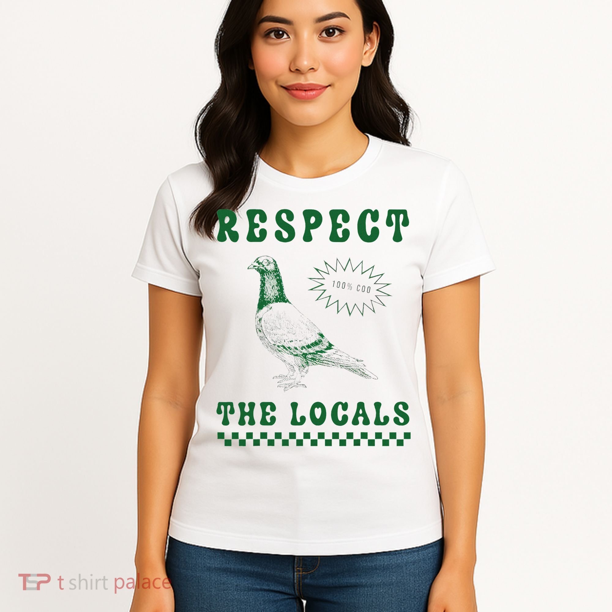 Respect The Local Pigeon Funny Retro Silly Pigeons Lover Women's T-Shirt