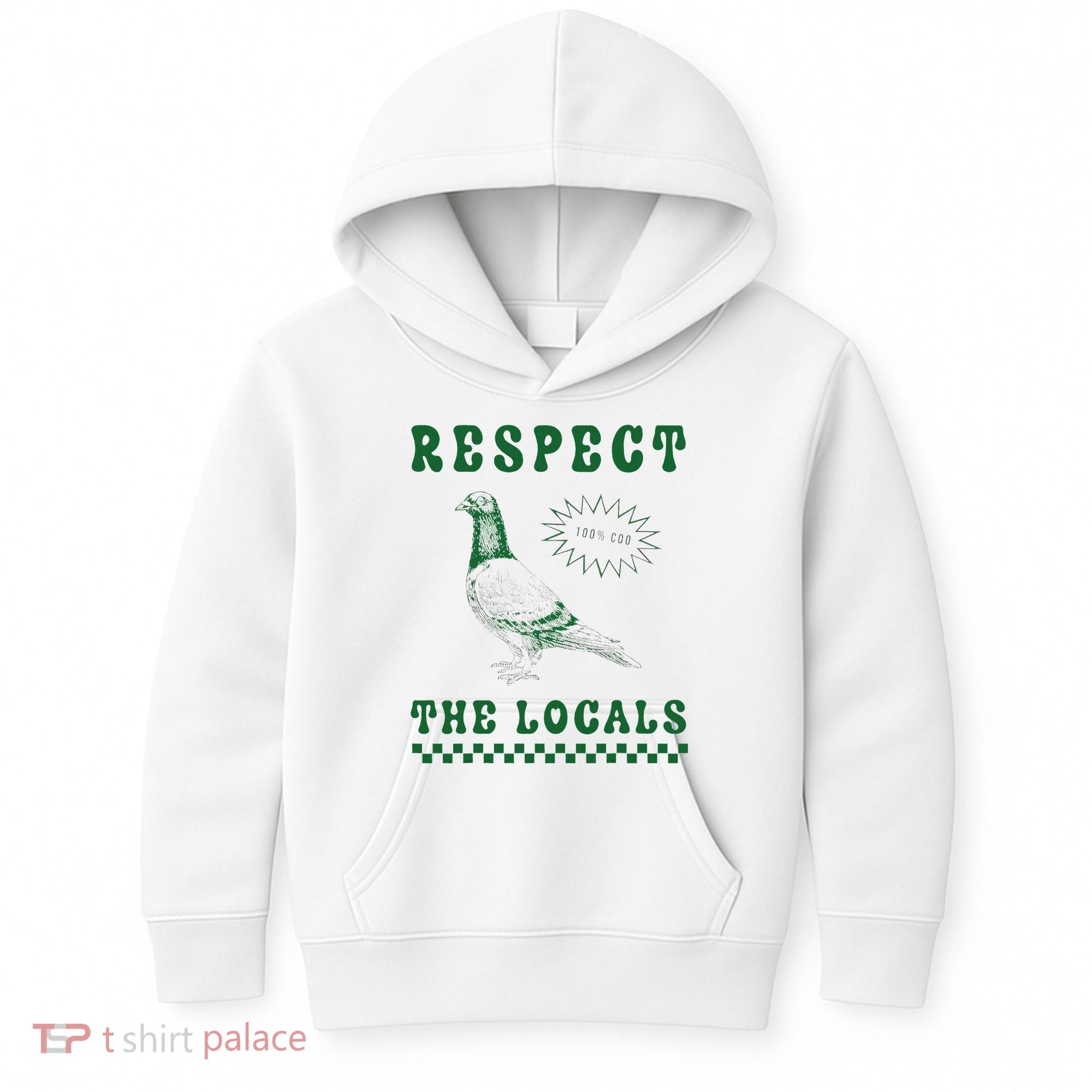 Respect The Local Pigeon Funny Retro Silly Pigeons Lover Kids Hoodie