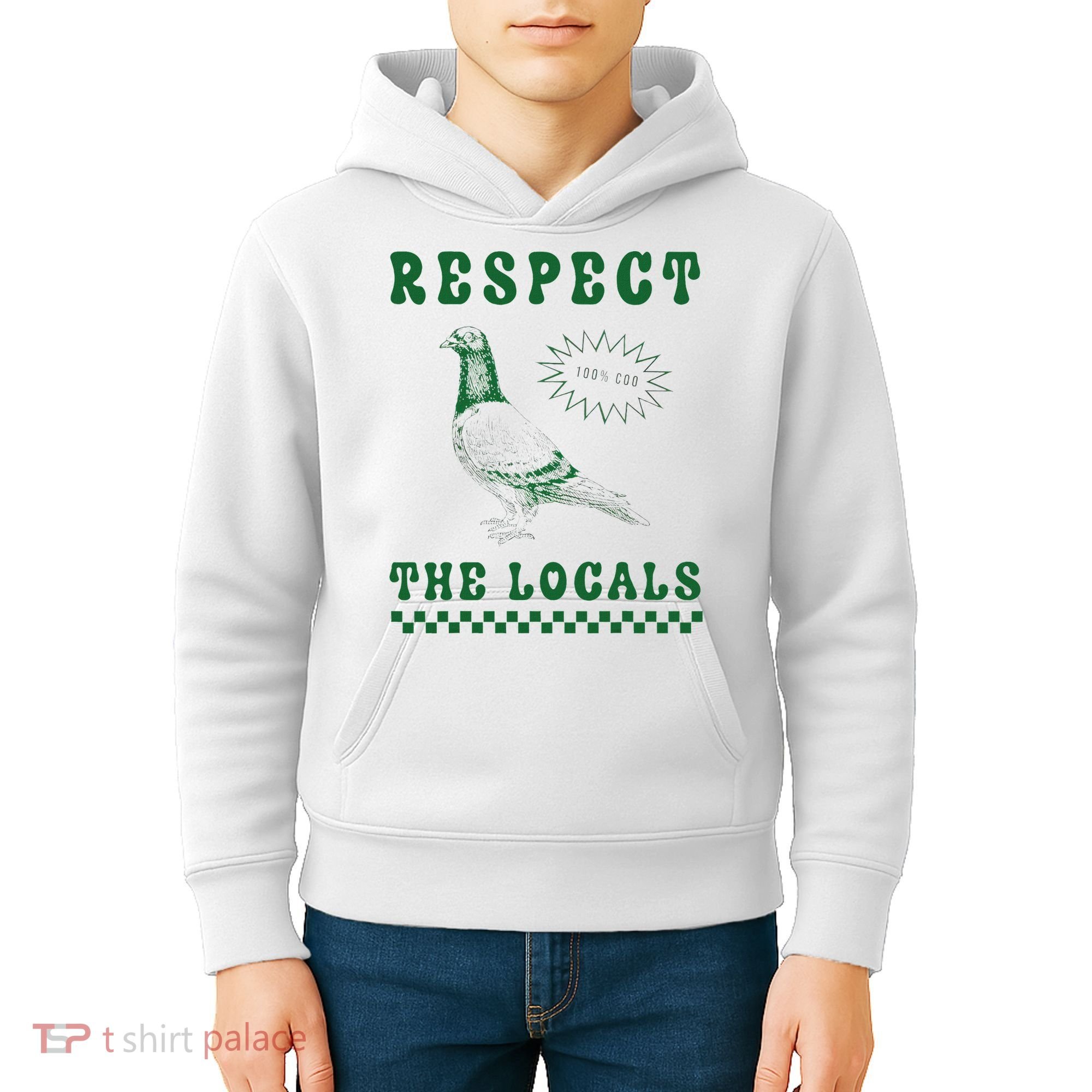 Respect The Local Pigeon Funny Retro Silly Pigeons Lover Kids Hoodie