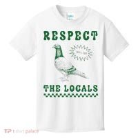 Respect The Local Pigeon Funny Retro Silly Pigeons Lover Kids T-Shirt thumb 0