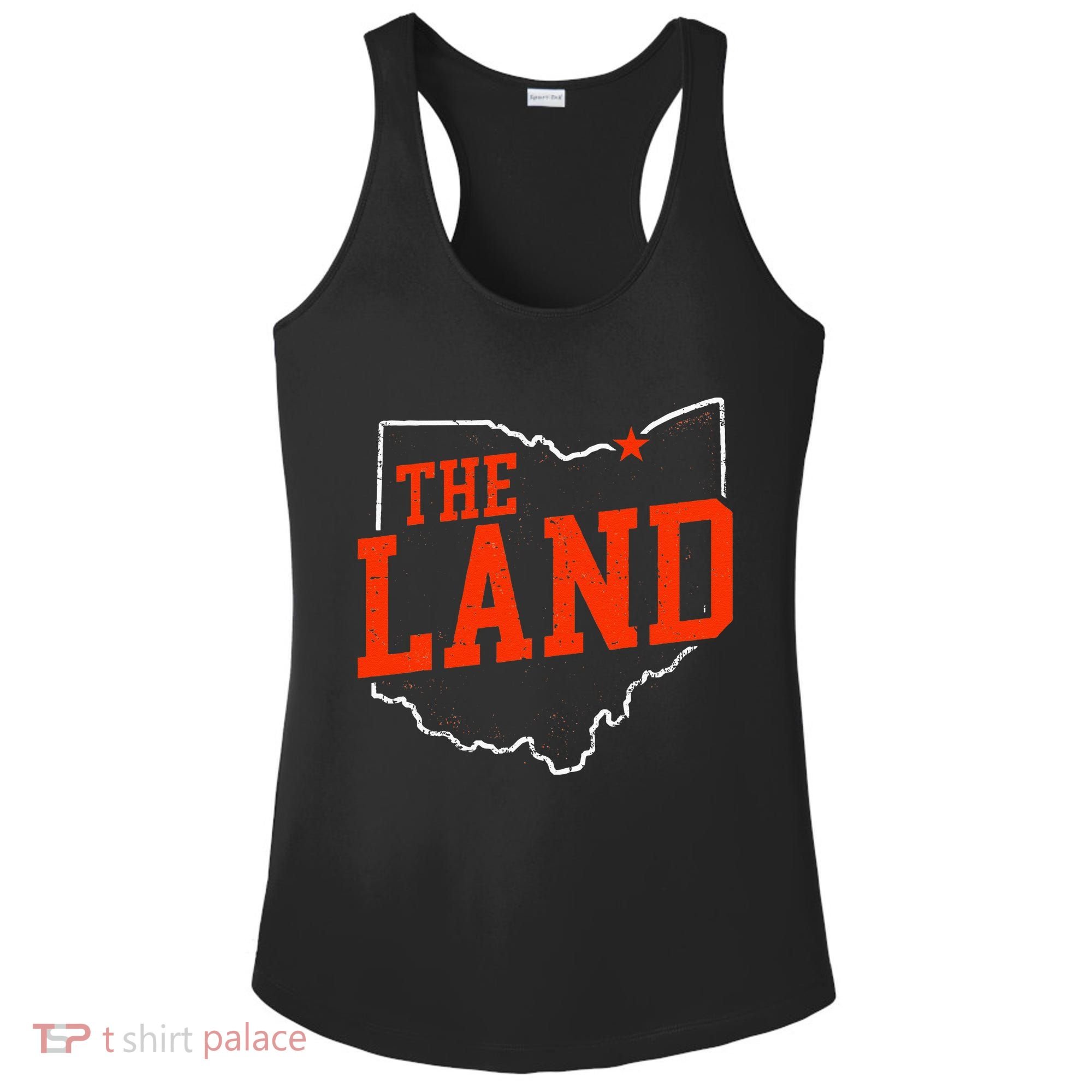 Retro The Land Cleveland Ohio Travel Souvenir Ladies PosiCharge Competitor Racerback Tank