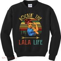 Rockin The Lala Life Grandparents Day For Lala Kids Sweatshirt thumb 0