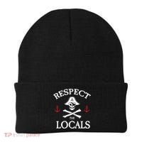 Respect The Locals Skull Crossbones Funny Pirate Gasparilla Cute Gift Beanie thumb 0