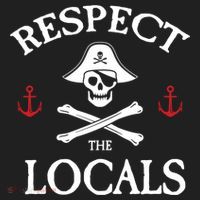 Respect The Locals Skull Crossbones Funny Pirate Gasparilla Cute Gift Beanie thumb 2