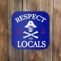 Respect The Locals Skull Crossbones Funny Pirate Gasparilla Cute Gift Coaster thumb 0