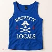 Respect The Locals Skull Crossbones Funny Pirate Gasparilla Cute Gift Tank Top thumb 2