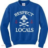 Respect The Locals Skull Crossbones Funny Pirate Gasparilla Cute Gift Kids Sweatshirt thumb 0