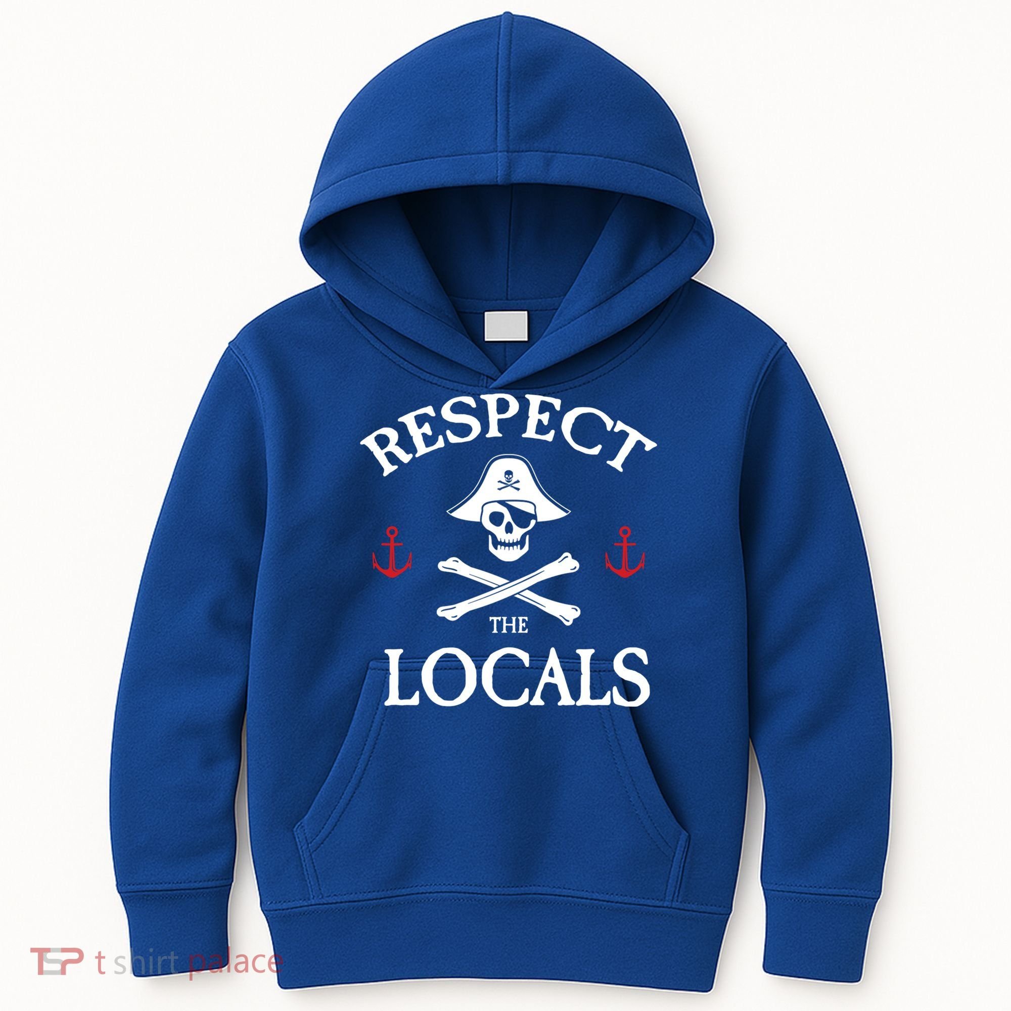 Respect The Locals Skull Crossbones Funny Pirate Gasparilla Cute Gift Kids Hoodie