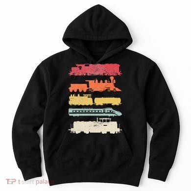 Retro Trains Lovers Vintage Railroad Train Christmas Hoodie