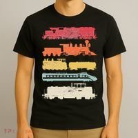 Retro Trains Lovers Vintage Railroad Train Christmas T-Shirt thumb 3