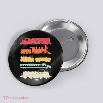 Retro Trains Lovers Vintage Railroad Train Christmas Button