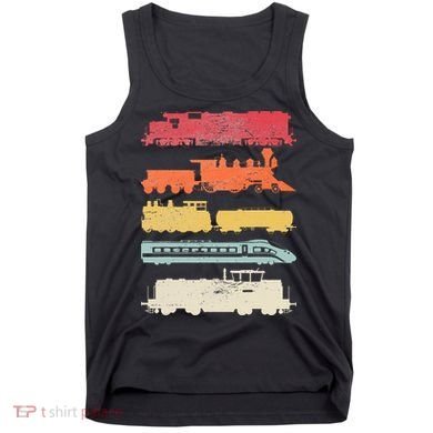 Retro Trains Lovers Vintage Railroad Train Christmas Tank Top