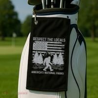 Respect The Locals Bigfoot National Park Bigfoot Golf Towel thumb 2