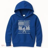 Respect The Locals Bigfoot National Park Bigfoot Kids Hoodie thumb 0