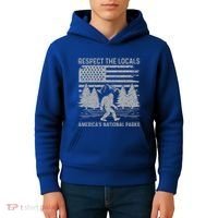 Respect The Locals Bigfoot National Park Bigfoot Kids Hoodie thumb 4