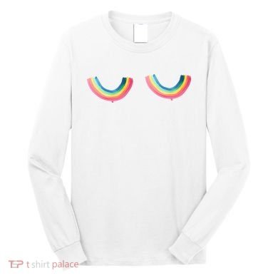 Rainbow Titties Lgbt Queer Long Sleeve Shirt