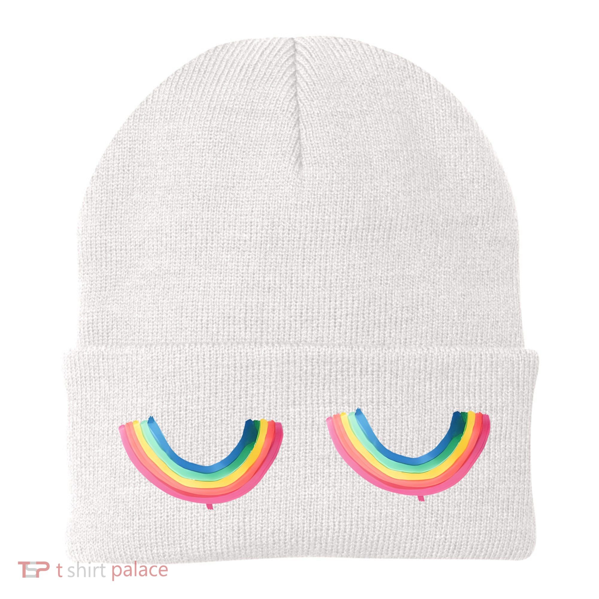 Rainbow Titties Lgbt Queer Beanie