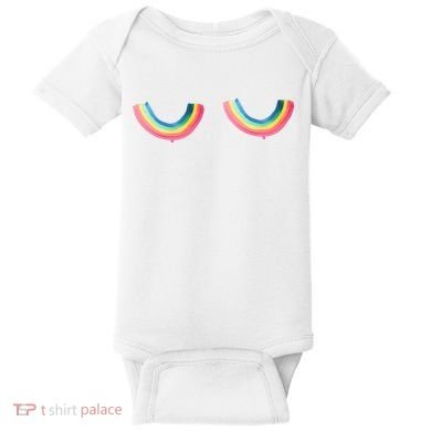 Rainbow Titties Lgbt Queer Baby Bodysuit