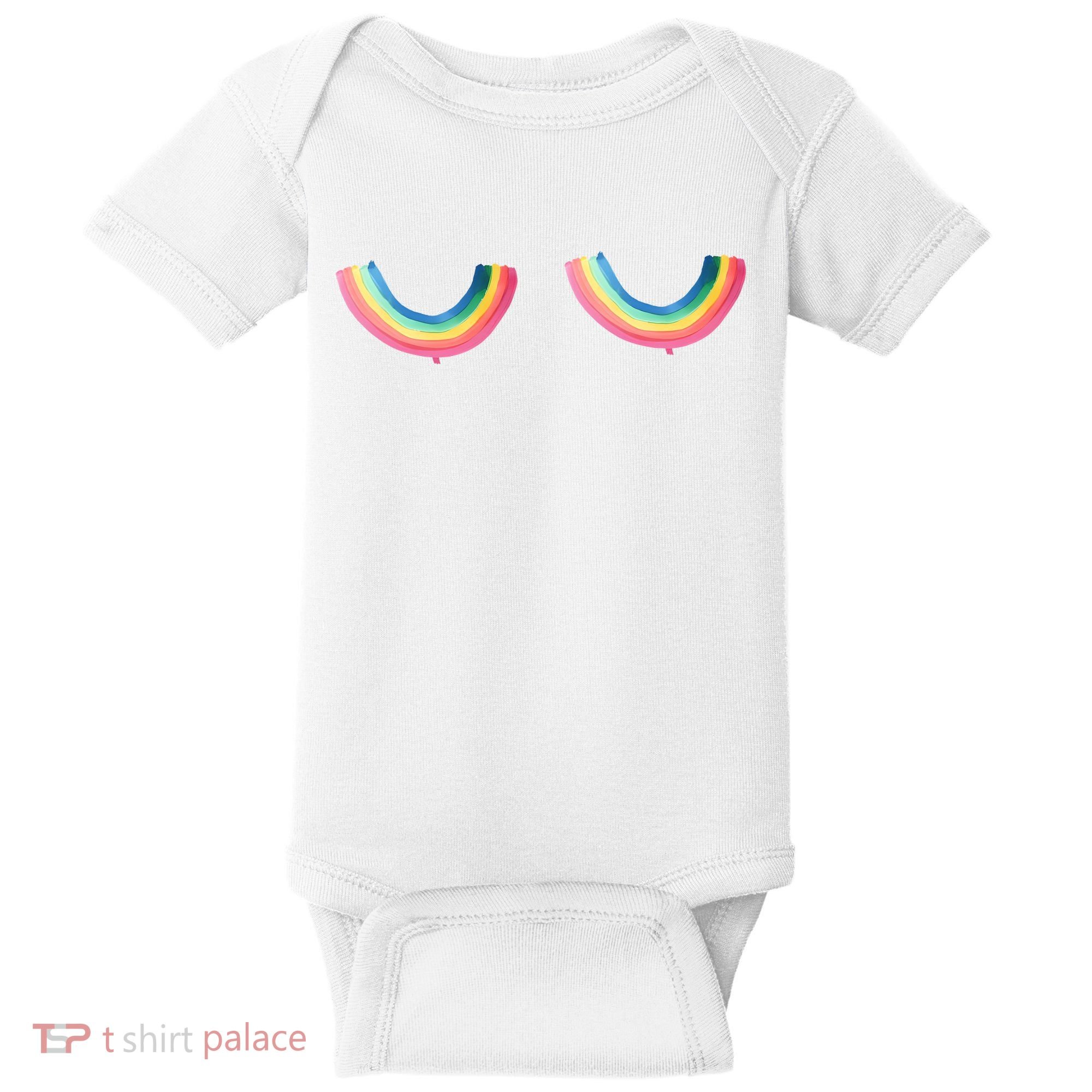 Rainbow Titties Lgbt Queer Baby Bodysuit